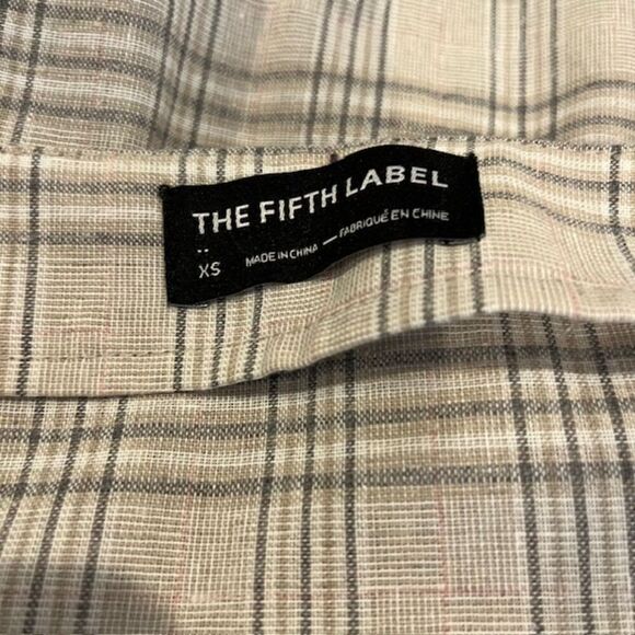 The Fifth Label Check Plaid Woven Mini Dress Spaghetti Strap Black Taupe Size XS - Picture 7 of 9